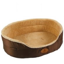 Dog’s Soft Plush Bed with Polka Dot Pattern