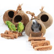 Coconut Shape Wooden House For Birds