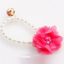 Pearl Collar for Cats with Lace Flower and Bell